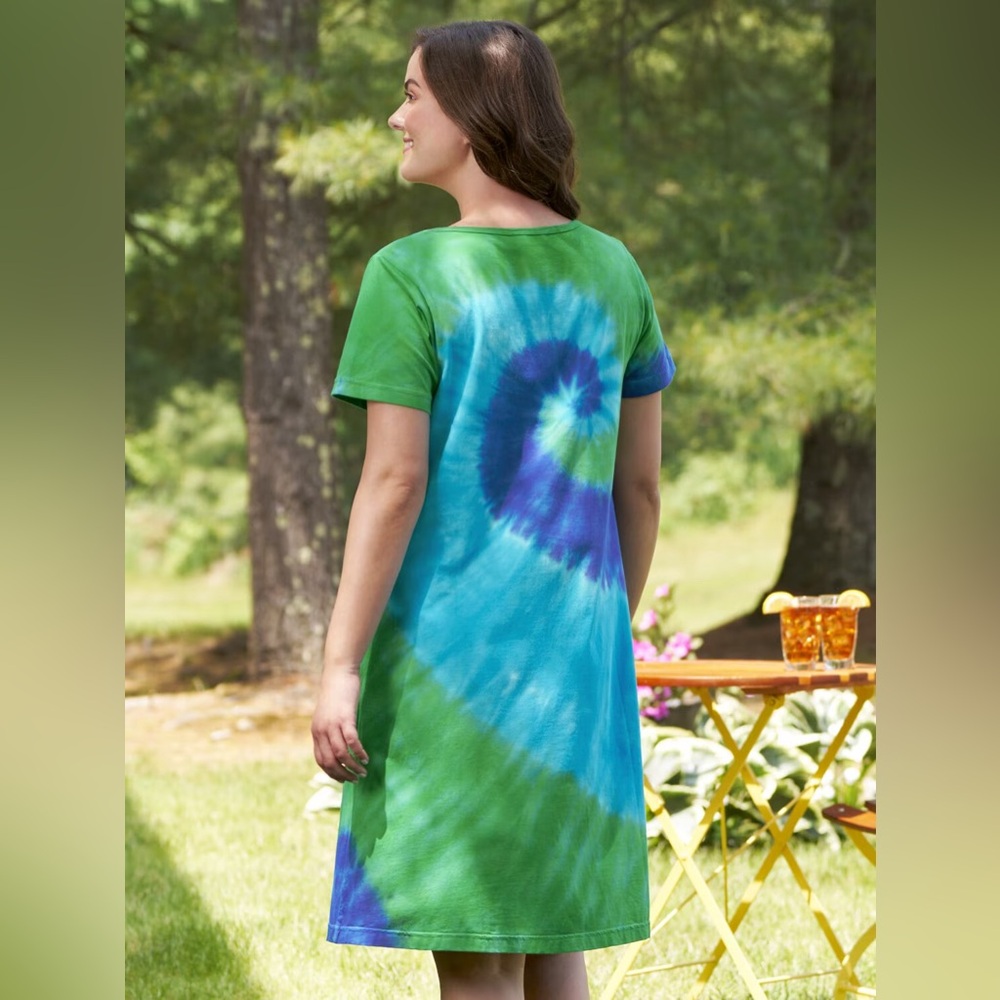 LA CERA Vibrant Tie-Dye tee shirt Dress with pockets medium 👓 - Picture 4 of 10